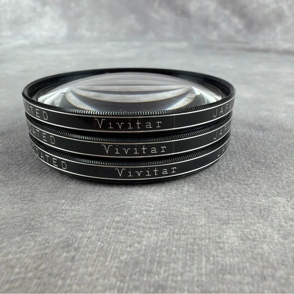 Vivitar 58mm Close-Up Lens Set +1 +2 +4 Macro Filters w/ Case & Instructions